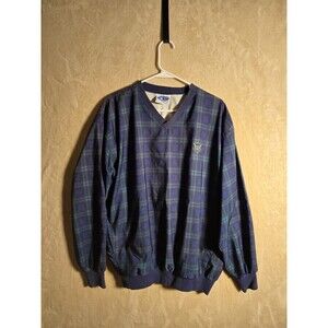 Vintage USGA‎ 1894 Starbus Weather Shield Plaid Golf Windbrk Pullover Jacket 244